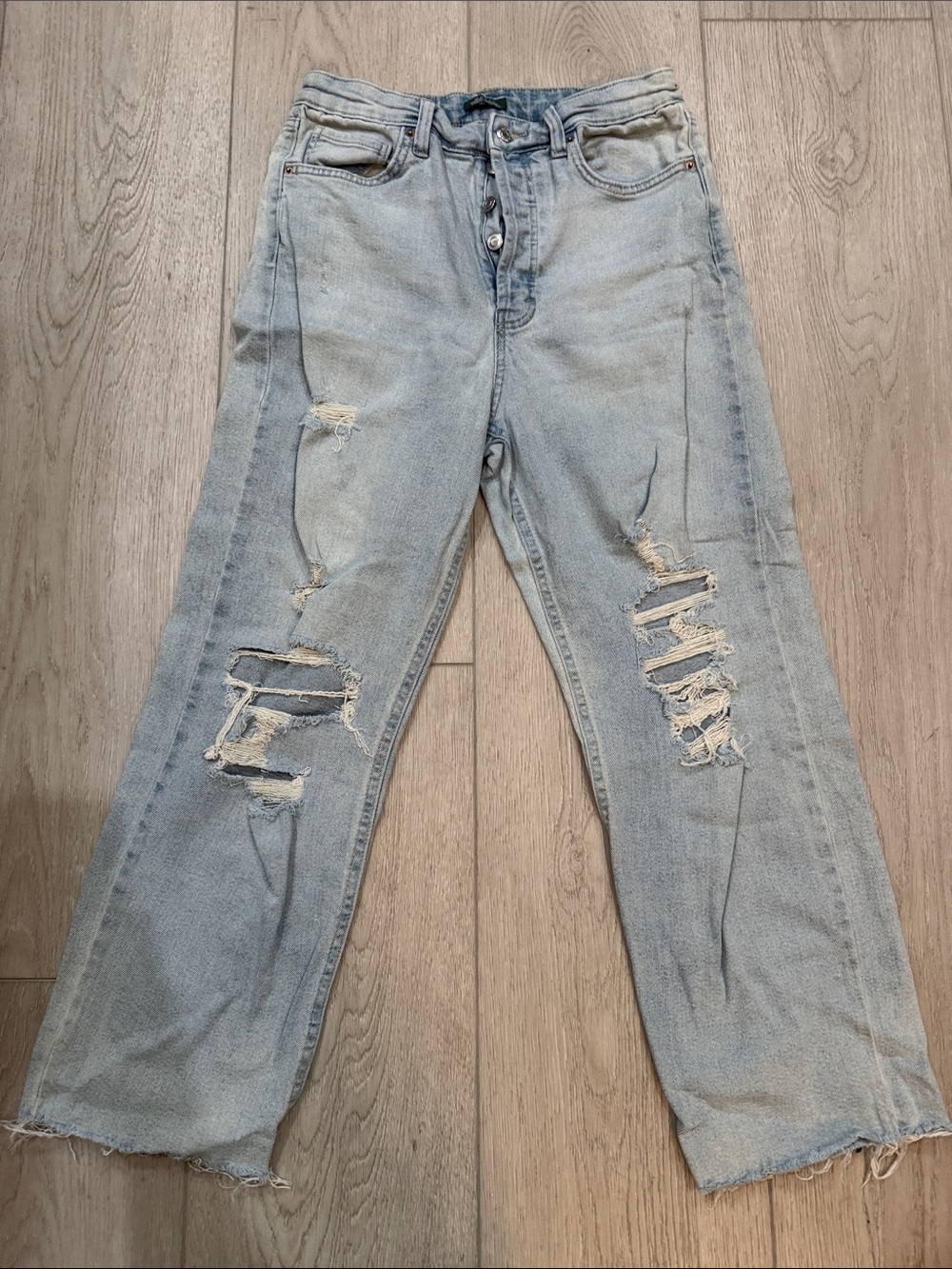Highest rise straight distressed